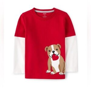 Gymboree Boys Embroidered Dog Layered Top - Valentine Cutie